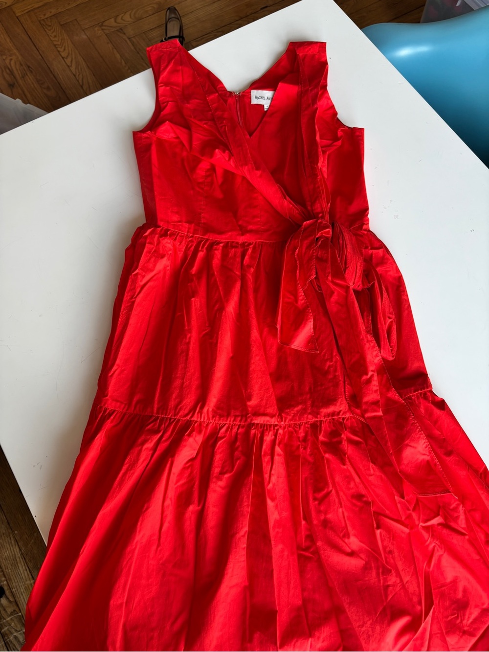Rachel Antonoff V-Neck Red Sleeveless Wrap Dress